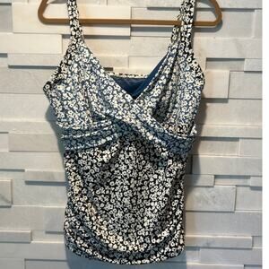 Lands' End Black and Blue Bikini with Elegant Wrap Style